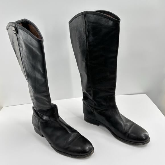 Frye Melissa Button 2 Women's Size 8B Black Leather Boots - Picture 10 of 10